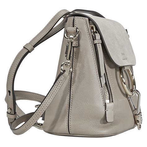 chloe faye backpack motty grey|Medium Faye Backpack In Motty Grey Calfskin With Removable .